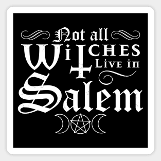 Not All Witches Live In Salem Halloween Occult Goth Witch Magnet